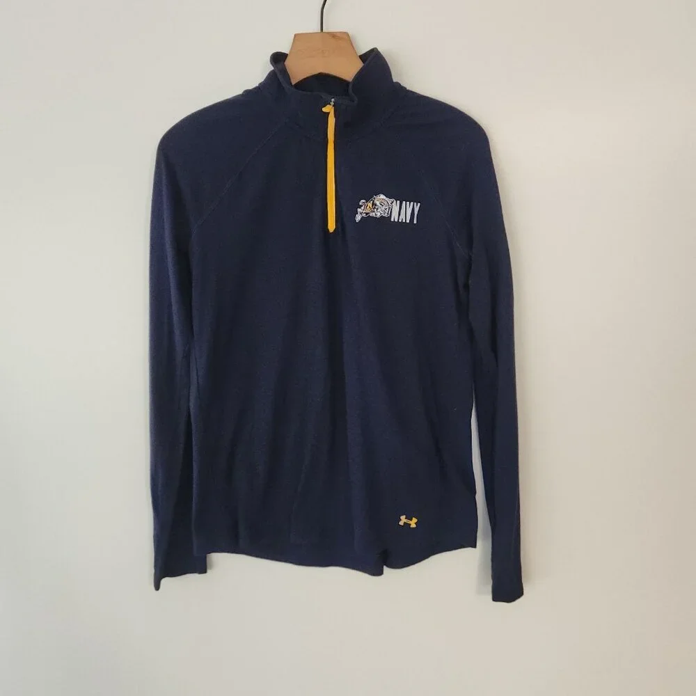 Under Armour US Naval Academy Midshipmen 1/4 Zip Pullover Navy Blue Youth‎ XL